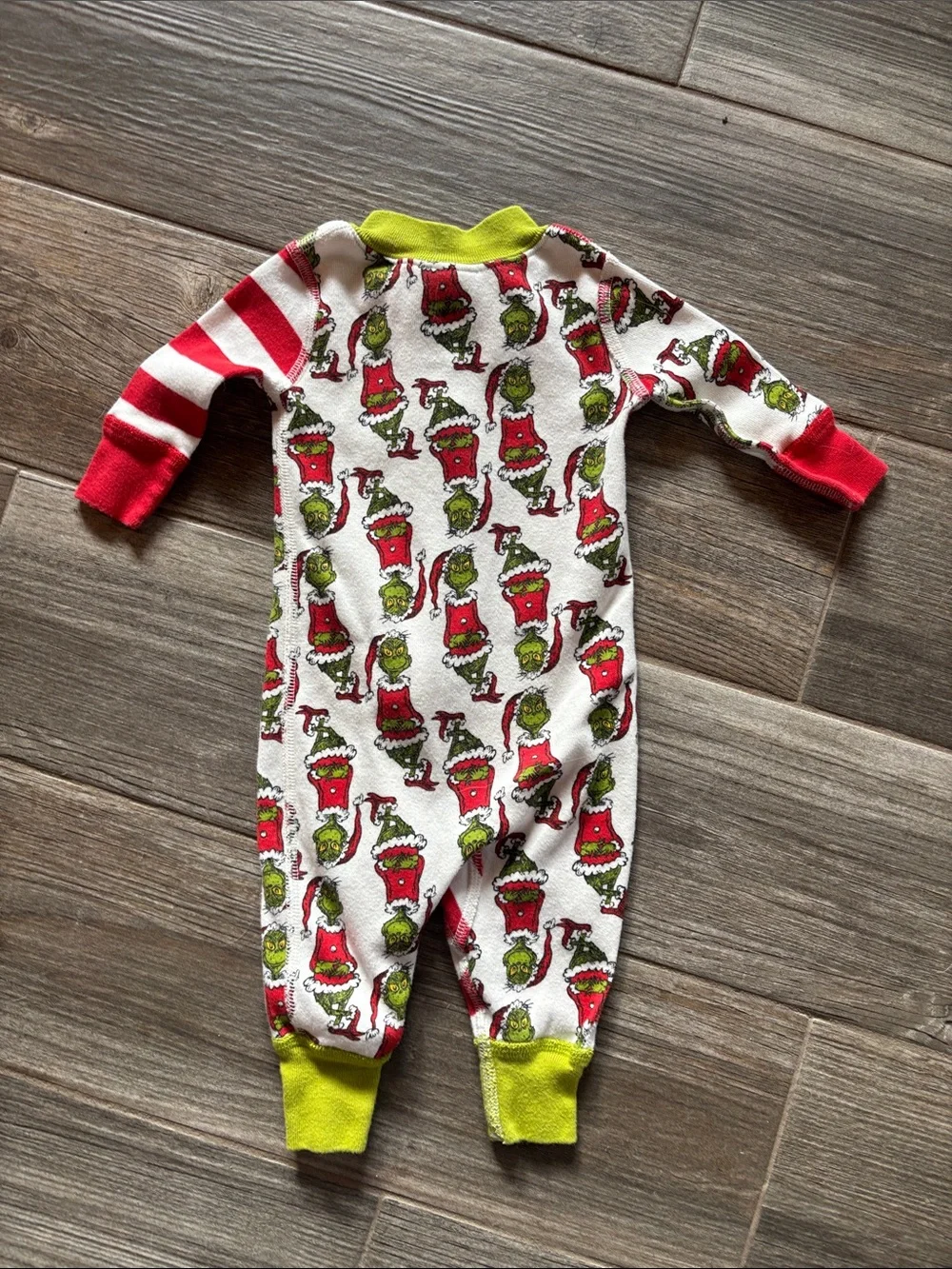 Hanna Andersson (Size 0-3mo) Baby Red & Green Grinch Holiday One-Piece
